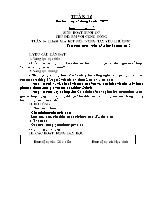 Kế hoạch bài dạy Chương trình Lớp 5 - Tuần 16 năm học 2022-2023 (Lê Thị Thái Hoàn)