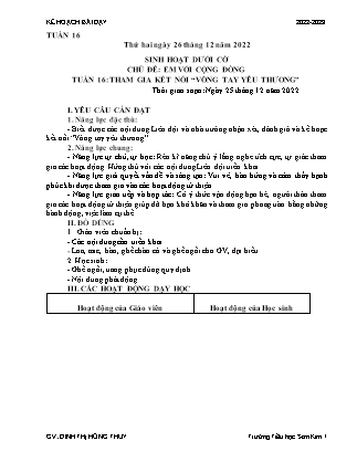 Kế hoạch bài dạy Chương trình Lớp 5 - Tuần 16 năm học 2022-2023 (Đinh Thị Hồng Thúy)