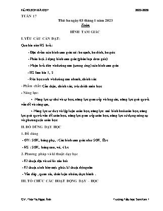 Kế hoạch bài dạy Chương trình Lớp 5 - Tuần 17 năm học 2022-2023 (Thái Thị Ngọc Ánh)
