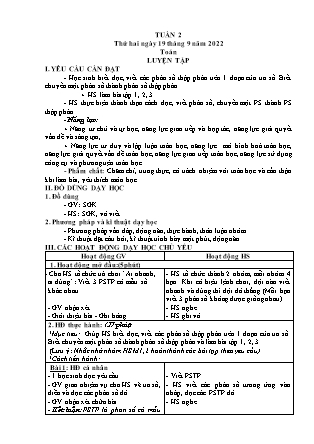 Kế hoạch bài dạy Chương trình Lớp 5 - Tuần 2 năm học 2022-2023 (Đinh Thị Hồng Thúy)