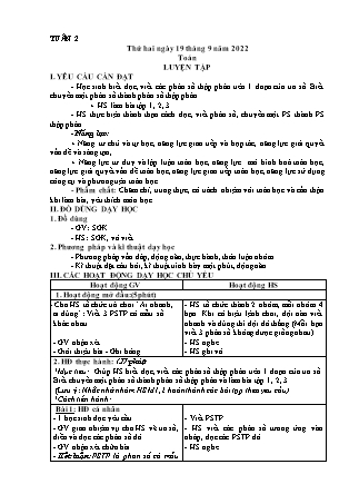 Kế hoạch bài dạy Chương trình Lớp 5 - Tuần 2 năm học 2022-2023 (Nguyễn Hồng Thái)