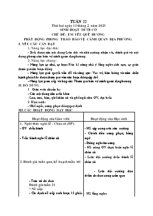 Kế hoạch bài dạy Chương trình Lớp 5 - Tuần 22 năm học 2022-2023 (Đinh Thị Hồng Thúy)