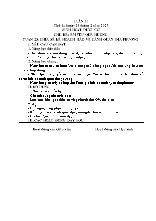 Kế hoạch bài dạy Chương trình Lớp 5 - Tuần 23 năm học 2022-2023 (Nguyễn Hồng Thái)