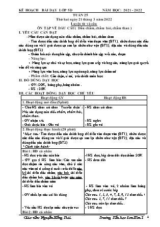 Kế hoạch bài dạy Chương trình Lớp 5 - Tuần 25 năm học 2021-2022 (Nguyễn Hồng Thái)