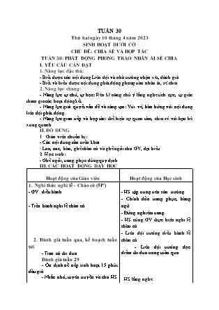 Kế hoạch bài dạy Chương trình Lớp 5 - Tuần 30 năm học 2022-2023 (Đinh Thị Hồng Thúy)