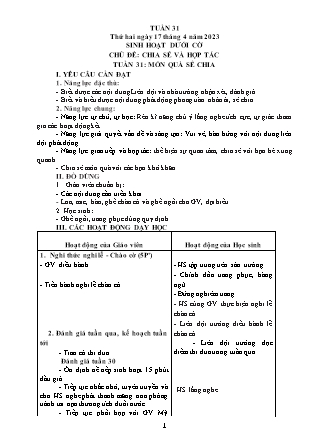 Kế hoạch bài dạy Chương trình Lớp 5 - Tuần 31 năm học 2022-2023 (Đinh Thị Hồng Thúy)
