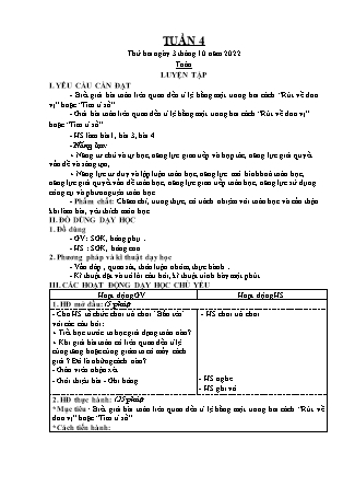 Kế hoạch bài dạy Chương trình Lớp 5 - Tuần 4 năm học 2022-2023 (Lê Thị Thái Hoàn)