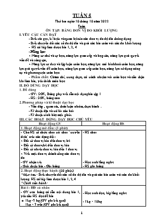 Kế hoạch bài dạy Chương trình Lớp 5 - Tuần 5 năm học 2022-2023 (Lê Thị Thái Hoàn)