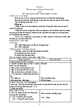 Kế hoạch bài dạy Chương trình Lớp 5 - Tuần 5 năm học 2022-2023 (Đinh Thị Hồng Thúy)