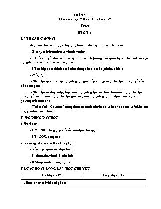 Kế hoạch bài dạy Chương trình Lớp 5 - Tuần 6 năm học 2022-2023 (Nguyễn Hồng Thái)
