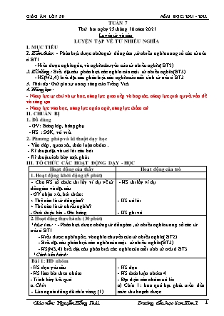 Kế hoạch bài dạy Chương trình Lớp 5 - Tuần 7 năm học 2021-2022 (Nguyễn Hồng Thái)