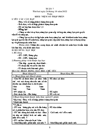 Kế hoạch bài dạy Chương trình Lớp 5 - Tuần 7 năm học 2022-2023 (Đinh Thị Hồng Thúy)