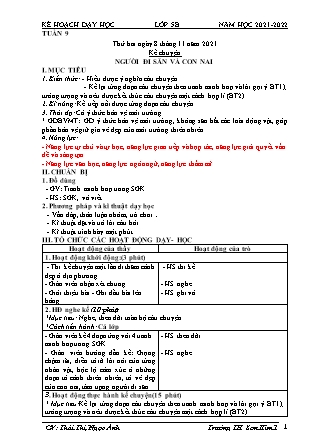 Kế hoạch bài dạy Chương trình Lớp 5 - Tuần 9 năm học 2021-2022 (Thái Thị Ngọc Ánh)