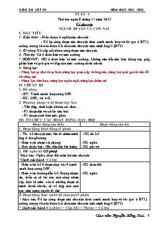 Kế hoạch bài dạy Chương trình Lớp 5 - Tuần 9 năm học 2021-2022 (Nguyễn Hồng Thái)