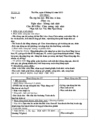 Kế hoạch bài dạy Giáo án Âm Nhạc Lớp 1 đến Lớp 5 - Tuần 23 năm học 2021-2022 (Cao Thị Hồng Thắm)