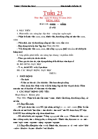 Kế hoạch bài dạy Giáo án Lớp 1 - Tuần 23 (Buổi chiều) năm học 2020-2021 (Trần Thị Lương Hiền)