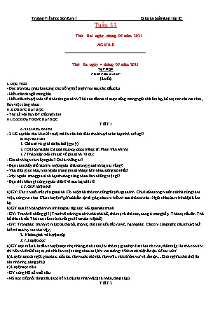 Kế hoạch bài dạy Giáo án Lớp 1 - Tuần 33 (Buổi chiều) năm học 2020-2021 (Trần Thị Lương Hiền)