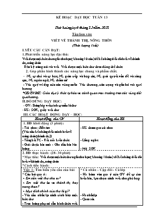 Kế hoạch bài dạy Giáo án Lớp 3 - Tuần 13 năm học 2021-2022 (Bùi Thị Bích Hiền)