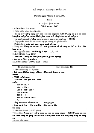Kế hoạch bài dạy Giáo án Lớp 3 - Tuần 17 năm học 2021-2022 (Bùi Thị Bích Hiền)