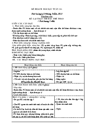Kế hoạch bài dạy Giáo án Lớp 3 - Tuần 24 năm học 2021-2022 (Bùi Thị Bích Hiền)