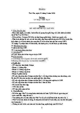 Kế hoạch bài dạy Giáo án Lớp 4 - Tuần 1 năm học 2020-2021 (Phạm Thị Thúy Tình)