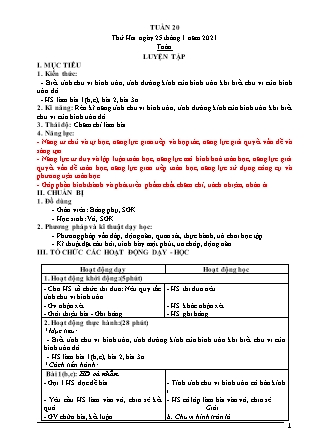 Kế hoạch bài dạy Giáo án Lớp 5 - Tuần 20 năm học 2020-2021 (Nguyễn Hồng Thái)