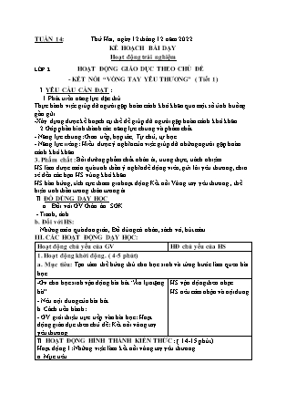 Kế hoạch bài dạy HĐTN + Âm Nhạc Lớp 1 đến Lớp 5 - Tuần 14 năm học 2022-2023 (GV Phan Hùng Duyệt)