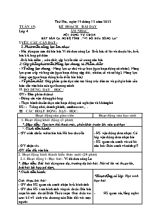 Kế hoạch bài dạy HĐTN + Âm Nhạc Lớp 1 đến Lớp 5 - Tuần 15 năm học 2022-2023 (Phan Hùng Duyệt)
