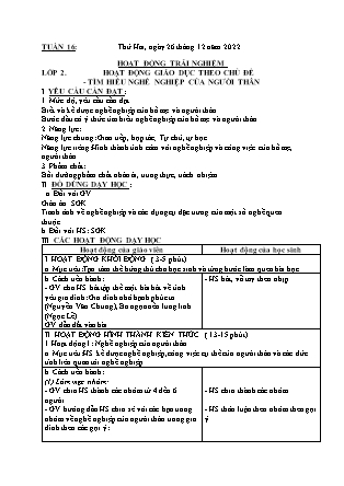 Kế hoạch bài dạy HĐTN + Âm Nhạc Lớp 1 đến Lớp 5 - Tuần 16 năm học 2022-2023 (Phan Hùng Duyệt)