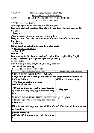 Kế hoạch bài dạy HĐTN + Âm Nhạc Lớp 1 đến Lớp 5 - Tuần 20 năm học 2022-2023 (Phan Hùng Duyệt)