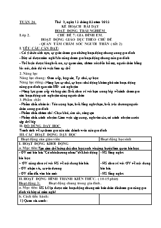 Kế hoạch bài dạy HĐTN + Âm Nhạc Lớp 1 đến Lớp 5 - Tuần 26 năm học 2022-2023 (Phan Hùng Duyệt)