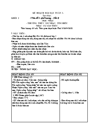 Kế hoạch bài dạy HĐTN + Âm Nhạc Lớp 1 đến Lớp 5 - Tuần 3 năm học 2022-2023 (Phan Hùng Duyệt)