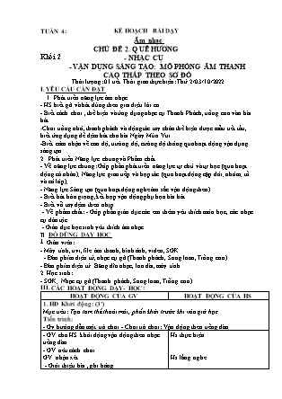 Kế hoạch bài dạy HĐTN + Âm Nhạc Lớp 1 đến Lớp 5 - Tuần 4 năm học 2022-2023 (GV Phan Hùng Duyệt)
