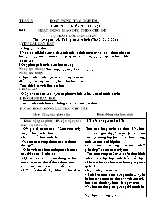 Kế hoạch bài dạy Môn Âm Nhạc, HĐTN Lớp 1 đến Lớp 5 - Tuần 3 năm học 2022-2023 (Cao Thị Hồng Thắm)
