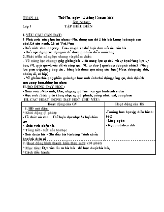 Kế hoạch bài dạy Môn Âm Nhạc Lớp 1 đến Lớp 5 - Tuần 14 năm học 2021-2022 (Phan Hùng Duyệt)