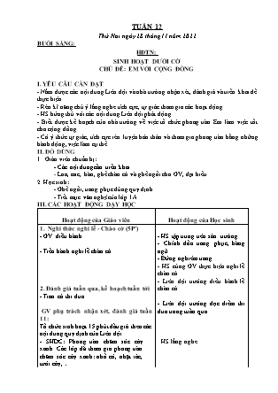 Kế hoạch bài dạy môn Chương trình Lớp 3 - Tuần 12 năm học 2022-2023 (Nguyễn Thị Bình)