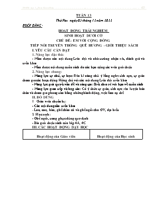 Kế hoạch bài dạy môn Chương trình Lớp 3 - Tuần 13 năm học 2022-2023 (Nguyễn Thị Bình)
