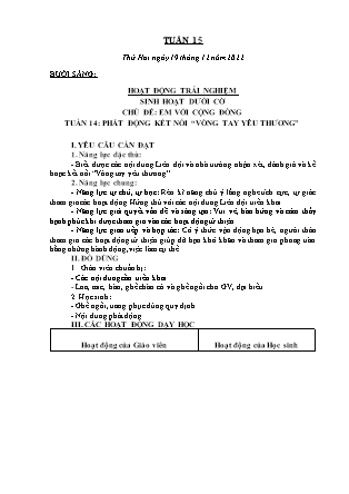 Kế hoạch bài dạy môn Chương trình Lớp 3 - Tuần 15 năm học 2022-2023 (Nguyễn Thị Bình)