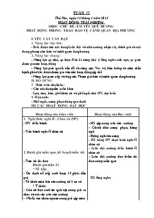 Kế hoạch bài dạy môn Chương trình Lớp 3 - Tuần 22 năm học 2022-2023 (Nguyễn Thị Bình)