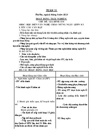 Kế hoạch bài dạy môn Chương trình Lớp 3 - Tuần 25 năm học 2022-2023 (Nguyễn Thị Bình)