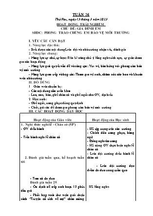 Kế hoạch bài dạy môn Chương trình Lớp 3 - Tuần 26 năm học 2022-2023 (Nguyễn Thị Bình)