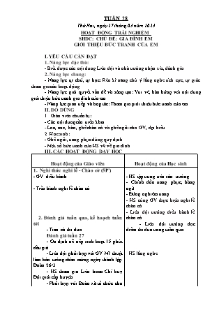 Kế hoạch bài dạy môn Chương trình Lớp 3 - Tuần 28 năm học 2022-2023 (Nguyễn Thị Bình)