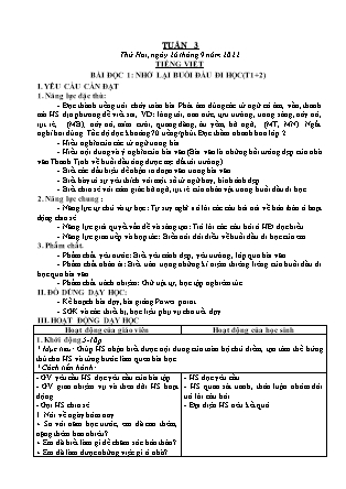 Kế hoạch bài dạy môn Chương trình Lớp 3 - Tuần 3 năm học 2022-2023 (Nguyễn Thị Bình)