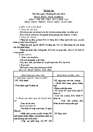 Kế hoạch bài dạy môn Chương trình Lớp 3 - Tuần 30 năm học 2022-2023 (Nguyễn Thị Bình)