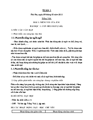 Kế hoạch bài dạy môn Chương trình Lớp 3 - Tuần 5 năm học 2022-2023 (Nguyễn Thị Bình)