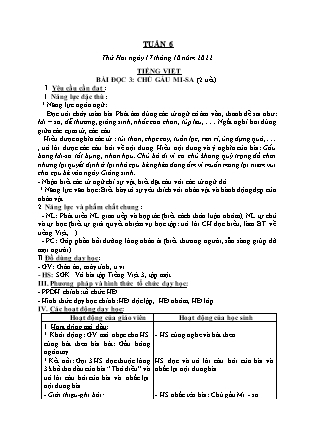 Kế hoạch bài dạy môn Chương trình Lớp 3 - Tuần 6 năm học 2022-2023 (Nguyễn Thị Bình)