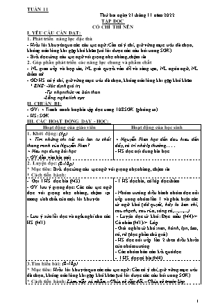Kế hoạch bài dạy môn Chương trình Lớp 4 - Tuần 11 năm học 2022-2023 (Nguyễn Thị Diệu Huyền)