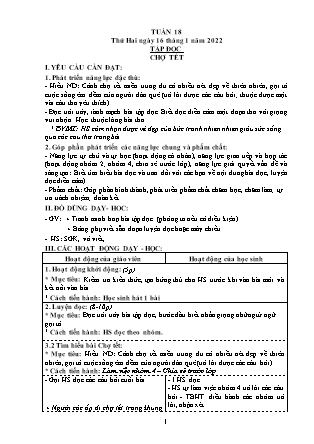 Kế hoạch bài dạy môn Chương trình Lớp 4 - Tuần 18 năm học 2022-2023 (Nguyễn Thị Diệu Huyền)