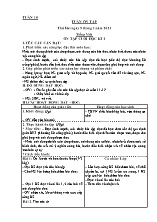 Kế hoạch bài dạy môn Chương trình Lớp 4 - Tuần 18 năm học 2022-2023 (GV Nguyễn Thị Diệu Huyền)