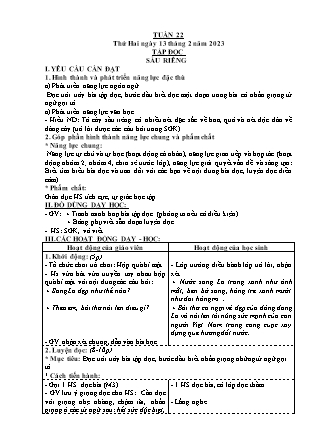 Kế hoạch bài dạy môn Chương trình Lớp 4 - Tuần 22 năm học 2022-2023 (Nguyễn Thị Diệu Huyền)